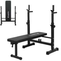 Banc de musculation inclinable avec support d'haltères réglables en hauteur - Haltérophilie