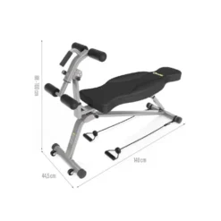 Banc de musculation multifonction avec câble de tirage et système de blocage des pieds - Capacité de 180 kg