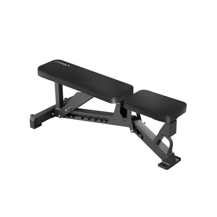 Banc de musculation multi-positions professionnel avec dossier et siège réglables - Roues de transport