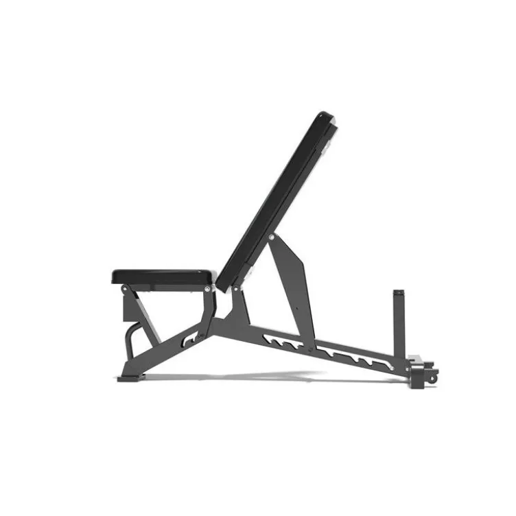 Banc de musculation multi-positions professionnel avec dossier et siège réglables - Roues de transport