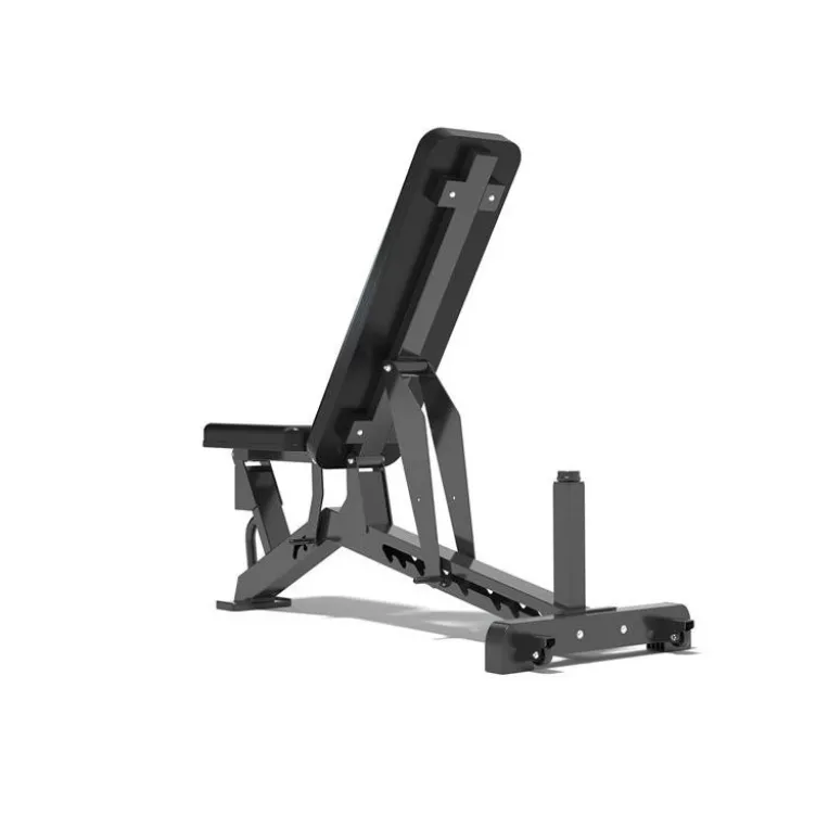 Banc de musculation multi-positions professionnel avec dossier et siège réglables - Roues de transport