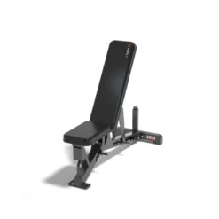 Banc de musculation multi-positions professionnel avec dossier et siège réglables - Roues de transport
