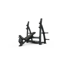 Banc de musculation olympique incliné réglable avec support de barres et reposes disques