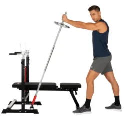 Banc de musculation pliable et multi-fonction avec rack - Capacité de charge 100 kg