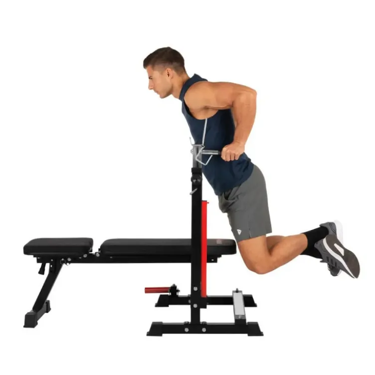 Banc de musculation pliable et multi-fonction avec rack - Capacité de charge 100 kg