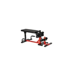 Banc de musculation pliable et réglable en acier pour l'exercice du sissy squat - Design rouge et noir