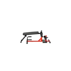 Banc de musculation pliable et réglable en acier pour l'exercice du sissy squat - Design rouge et noir