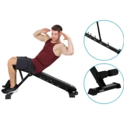 Banc de musculation pliable - inclinable et déclinable - Capacité de charge 200 kg