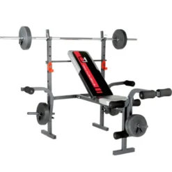 Banc de musculation polyvalent et pliable avec équipements multiples pour training à domicile