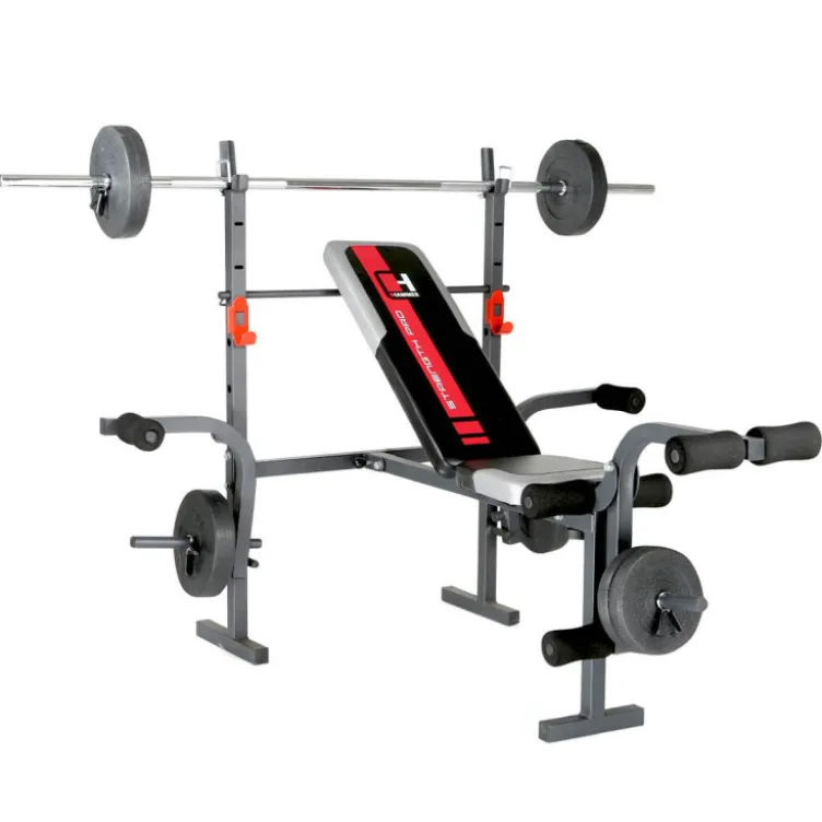 Banc de musculation polyvalent et pliable avec équipements multiples pour training à domicile