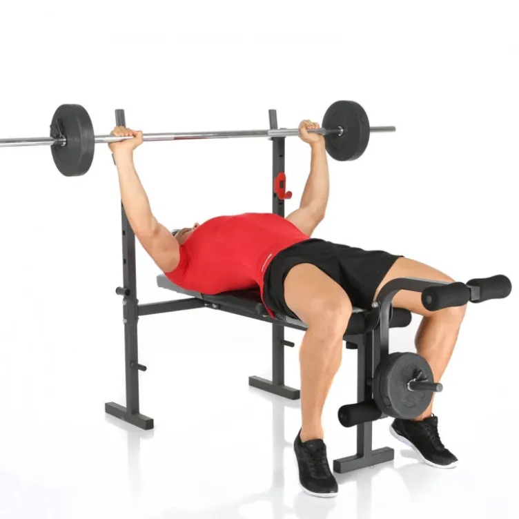 Banc de musculation polyvalent et pliable avec équipements multiples pour training à domicile