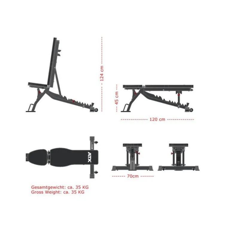 Banc de musculation professionnel ATX - multi-réglable pour entraînement en home-gym