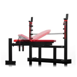 Banc de musculation réglable avec porte-haltères pour homegym et salle professionnelle