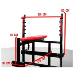 Banc de musculation réglable avec porte-haltères pour homegym et salle professionnelle