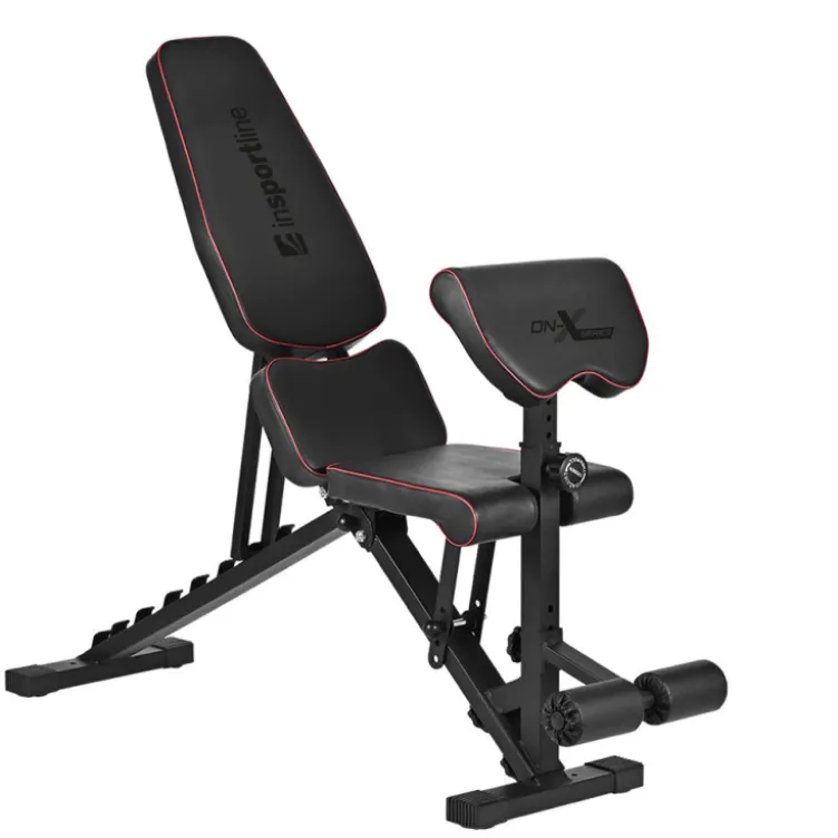 Banc de musculation réglable et pliable avec pupitre à biceps et reposes-pieds pour Home-Gym