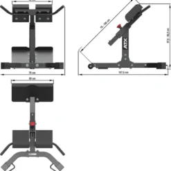 Banc hyperextension ATX 45° pour entraînement du dos capacité de charge +250 kg
