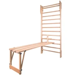 Banc mural en bois polyvalent pour espaces sportifs - 200 x 36 cm