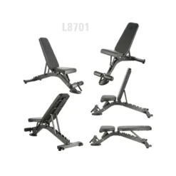 Banc musculation multi-réglable avec rouleau de blocage et position déclinée - Roues de transport