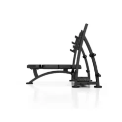 Banc plat olympique de développé couché charge 400 kg avec chandelles et supports de poids