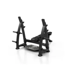 Banc plat olympique de développé couché charge 400 kg avec chandelles et supports de poids
