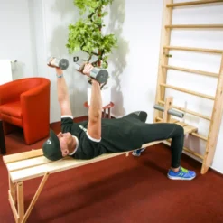 Banc réglable en bois pour espalier de crossfit - 200 x 35 x 3 cm