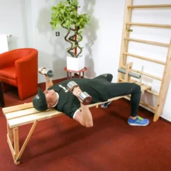 Banc réglable en bois pour espalier de crossfit - 200 x 35 x 3 cm