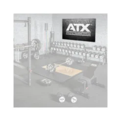 Bannière ATX 200x125 cm logo blanc sur mur en pierre noir