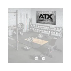 Bannière ATX 200x125 cm logo noir sur mur en pierre blanc