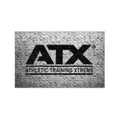 Bannière ATX 200x125 cm logo noir sur mur en pierre blanc