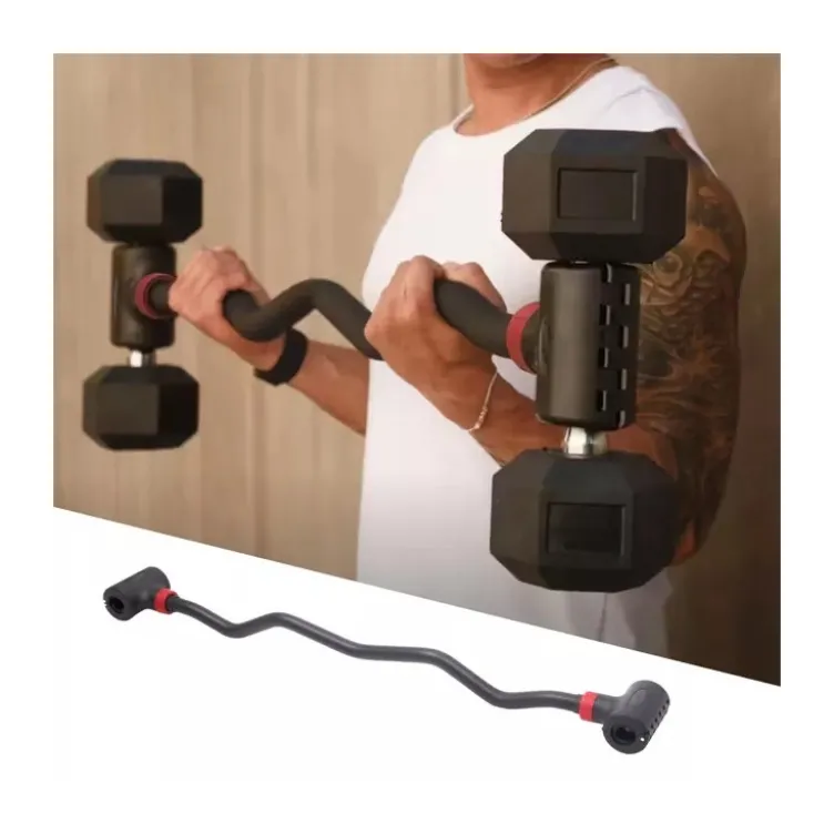 Barre courbée avec clips pour haltères 103 cm à capacité de charge 80 kg