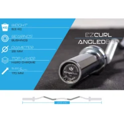 Barre Curl EZ olympique 120 cm x 50 mm biceps et triceps