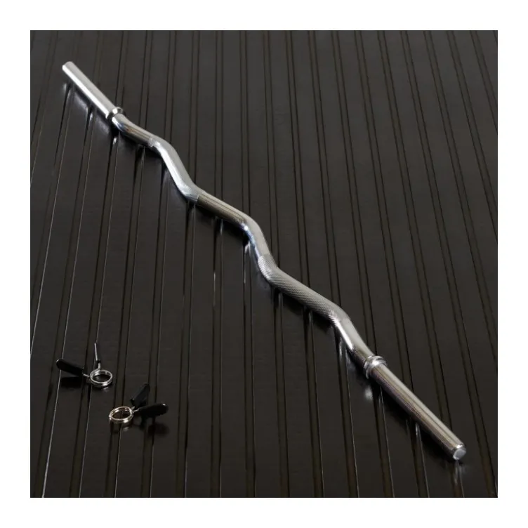 Barre de curl EZ chromée 120 cm avec 2 colliers spinlock