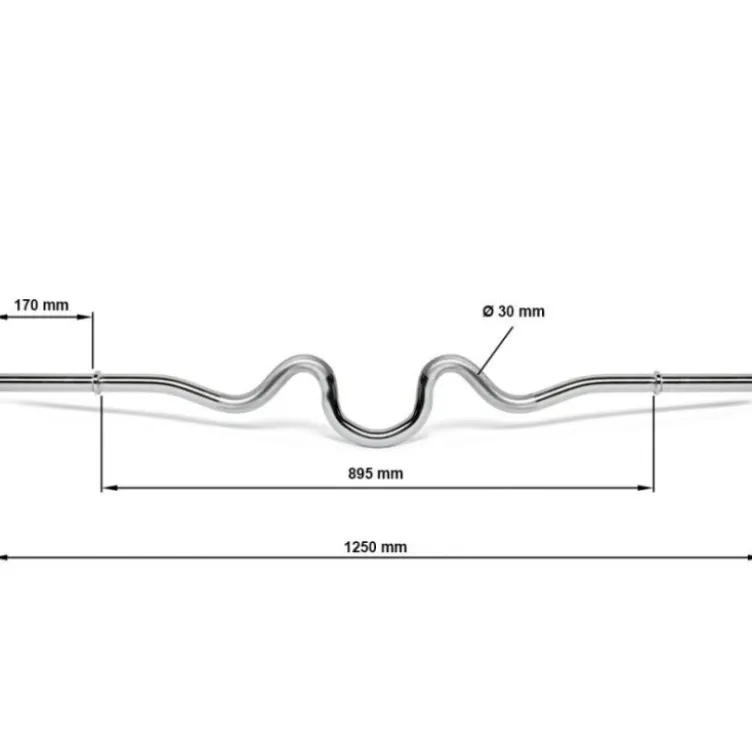 Barre de curl EZ standard 30 x 125 cm capacité de charge 170 kg