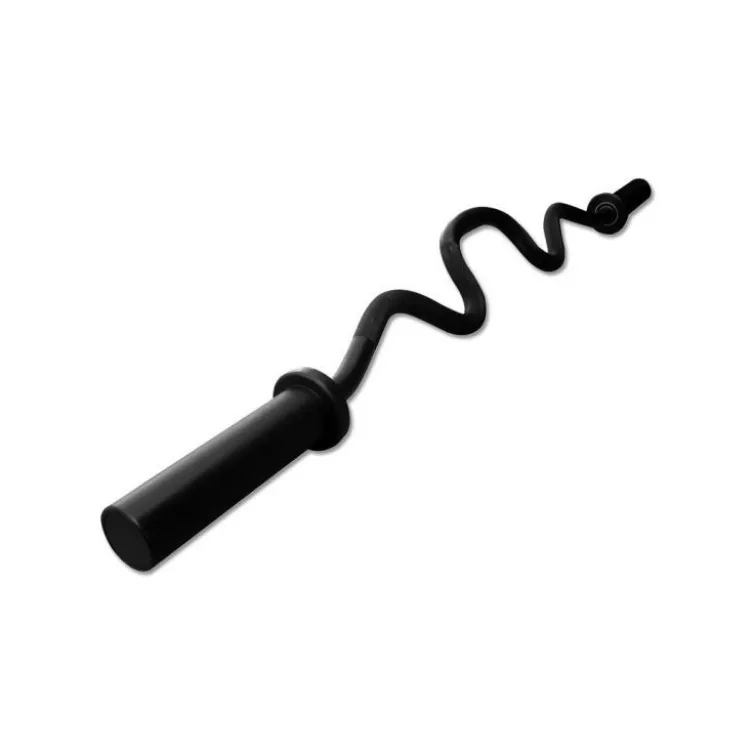Barre de curl EZ ultra incurvée en acier massif noire pour training des bras