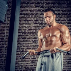 Barre de curl pour biceps / triceps 75 cm tirage poulie