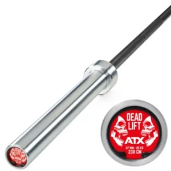 Barre de deadlift ATX version longue de 230 cm avec capacité de charge de 600 kg - Olympique