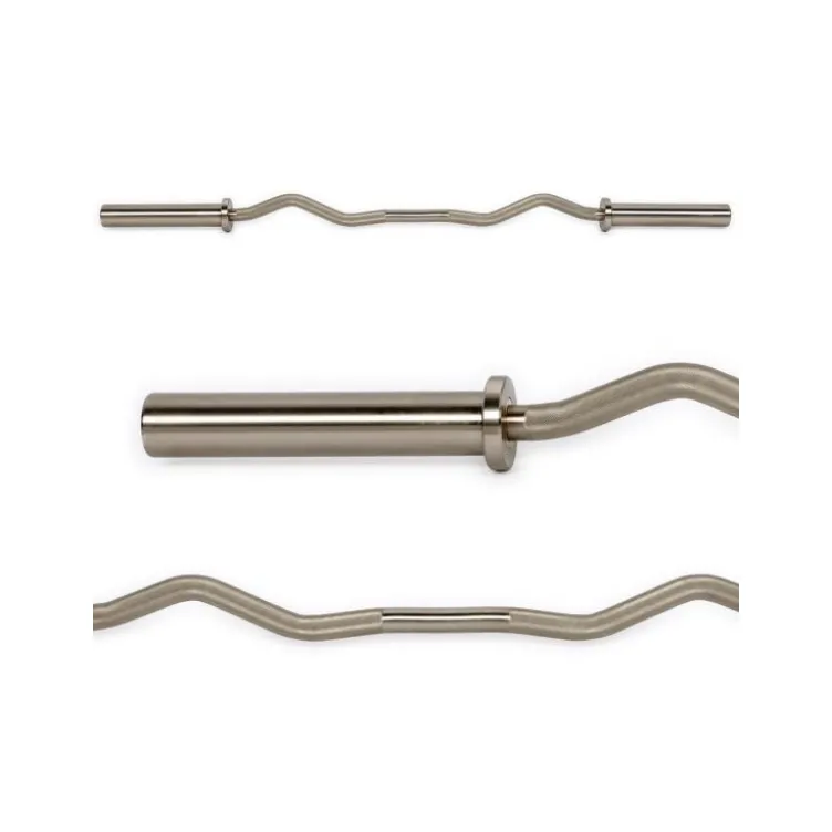 Barre de musculation curl EZ olympique ultra robuste de 135cm