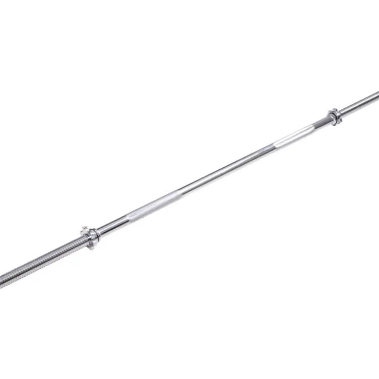 Barre de musculation droite standard 180 cm à capacité de charge 200 kg avec extrémités filetées et colliers