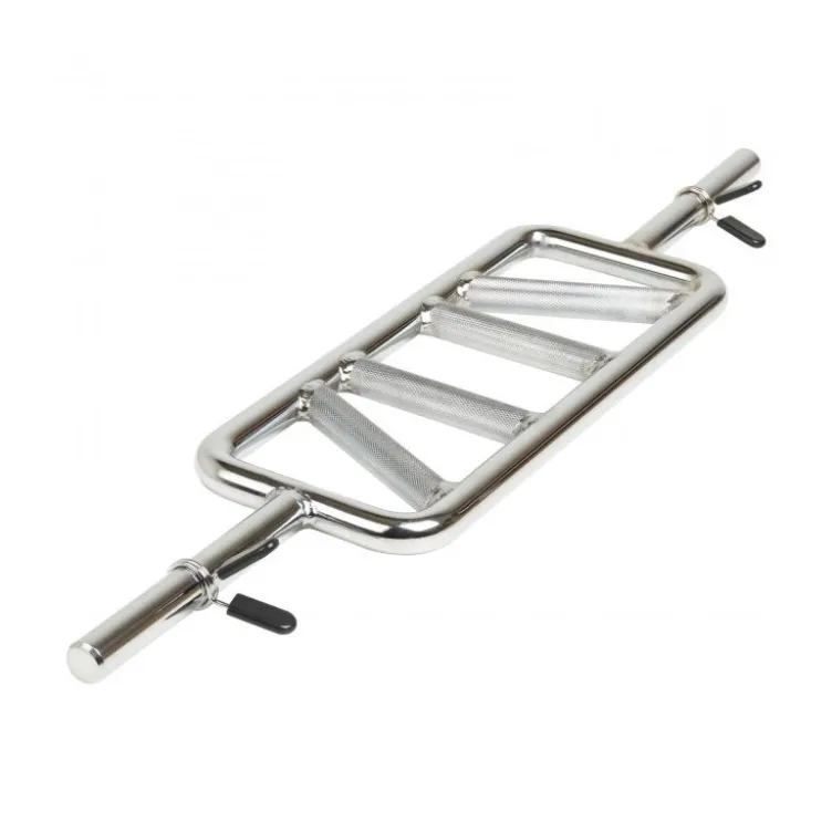 Barre de musculation multigrip pour triceps en acier chromé