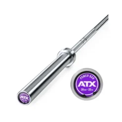 Barre de musculation olympique 220 cm x 50 mm haute résistance capacité 700 kg avec logo ATX violet