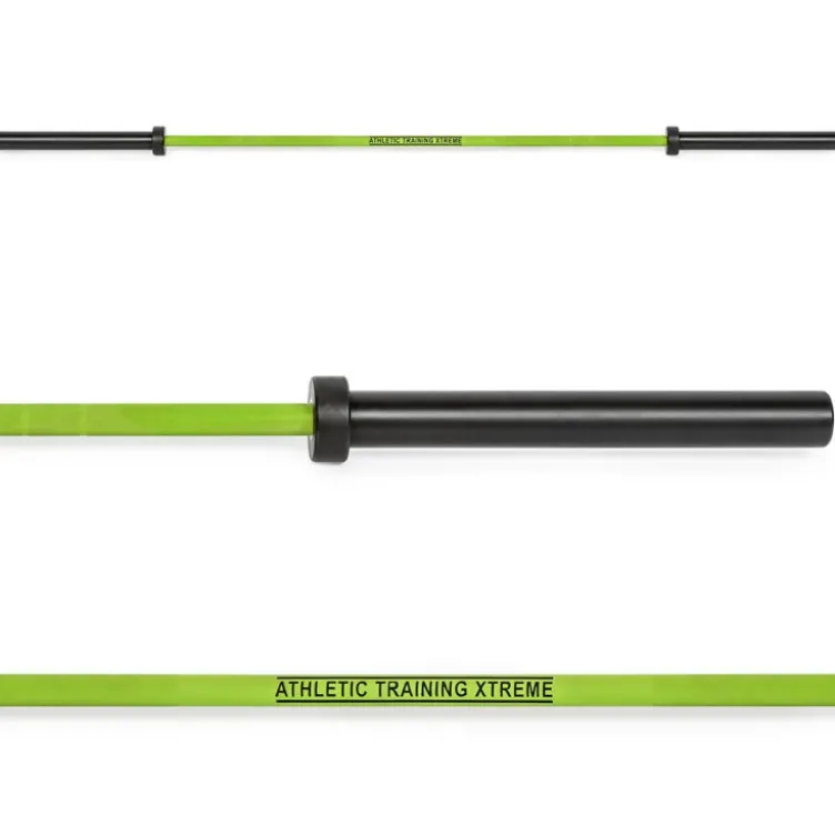 Barre de musculation olympique 50 mm avec revêtement vert "Zombie" - Capacité de charge 600 kg