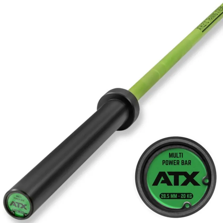 Barre de musculation olympique 50 mm avec revêtement vert "Zombie" - Capacité de charge 600 kg