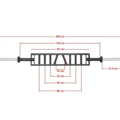 Barre de musculation olympique 2 mètres Multi-grip