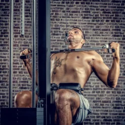 Barre de tirage dorsaux 90 cm avec poignées parallèles pour machines à poulie