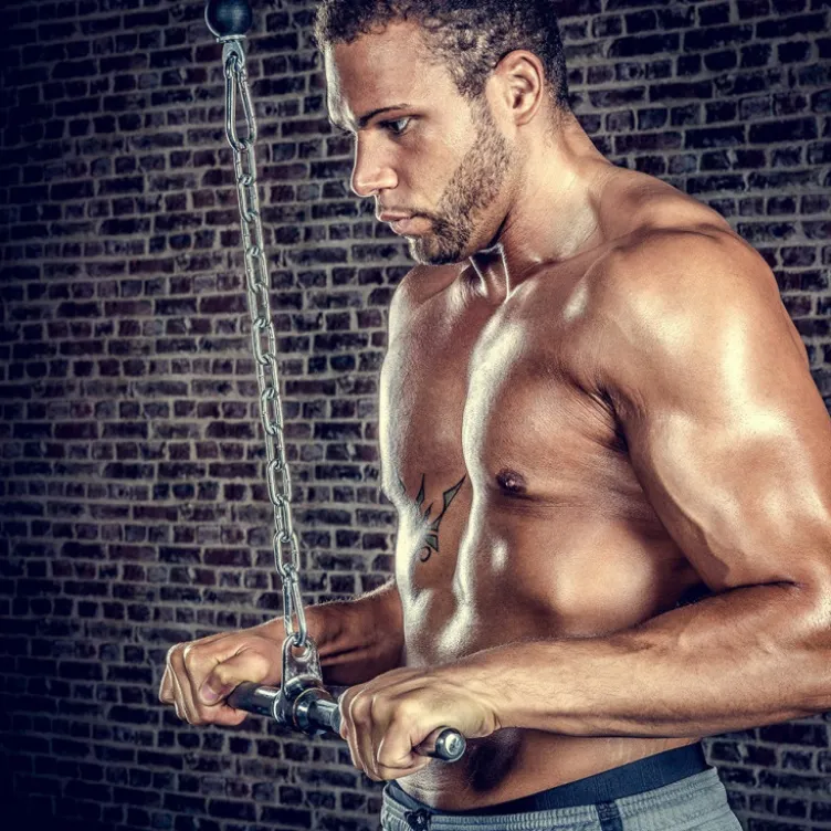Barre de tirage droite 50 cm triceps / biceps à la poulie