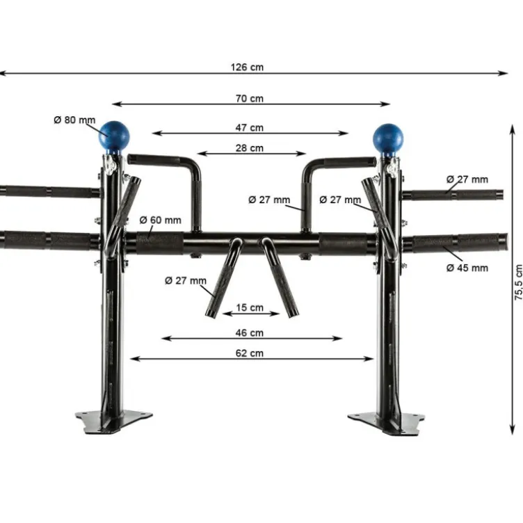 Barre de traction ATX pro à fixation murale capacité de charge 350 kg