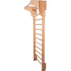Barre de traction avec espalier en bois robuste et bandes de resistance - 200 x 80 cm
