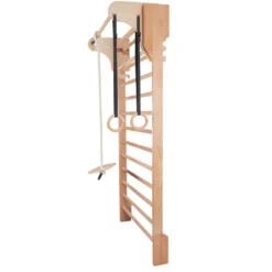 Barre de traction pour espaliers muraux - Barre suspendue en bois pour les pull-up compatible espaliers de 65 à 90 cm