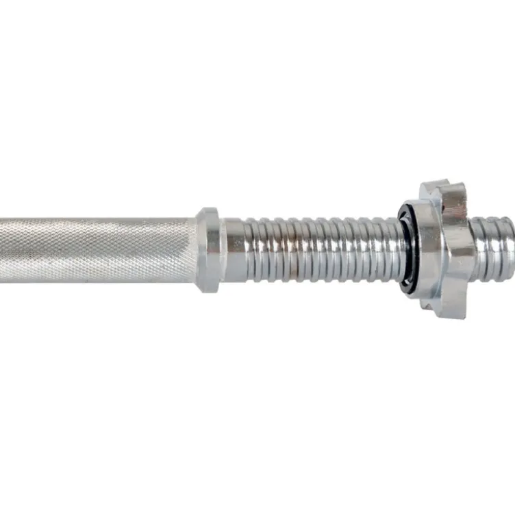 Barre d'haltère courte filetée en acier chromé - 40 cm / 30 mm