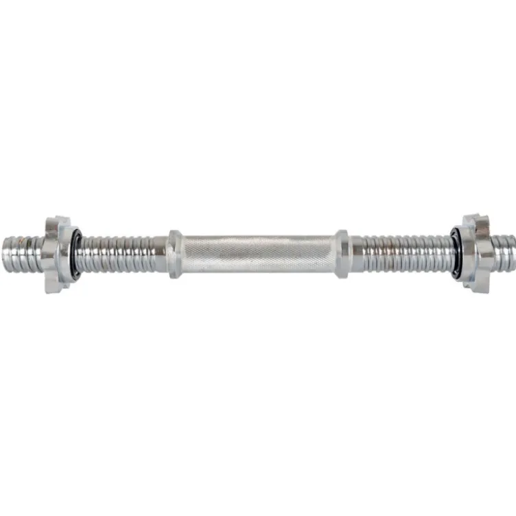 Barre d'haltère courte filetée en acier chromé - 40 cm / 30 mm